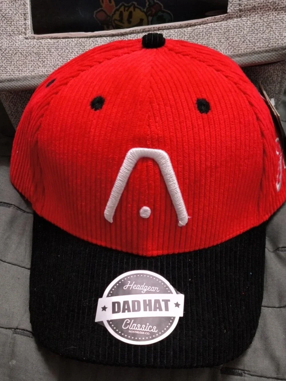 Red and Black Corduroy Dad Hat 'Aaliyah'
